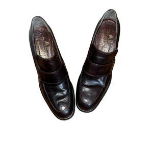 Andrew Stevens Dark Chocolate Brown Loafer Heels Size 38 or 7